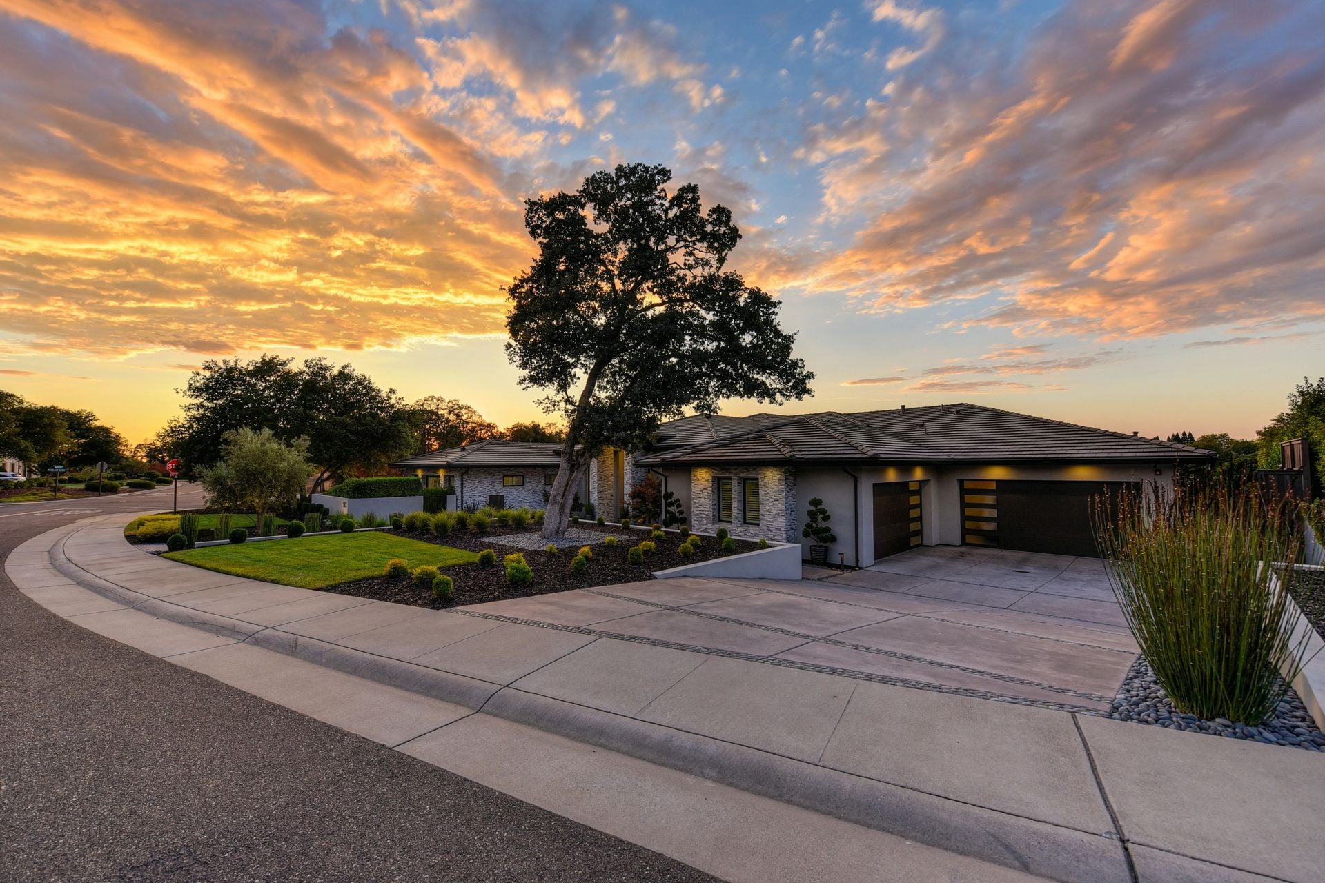 house and sunset